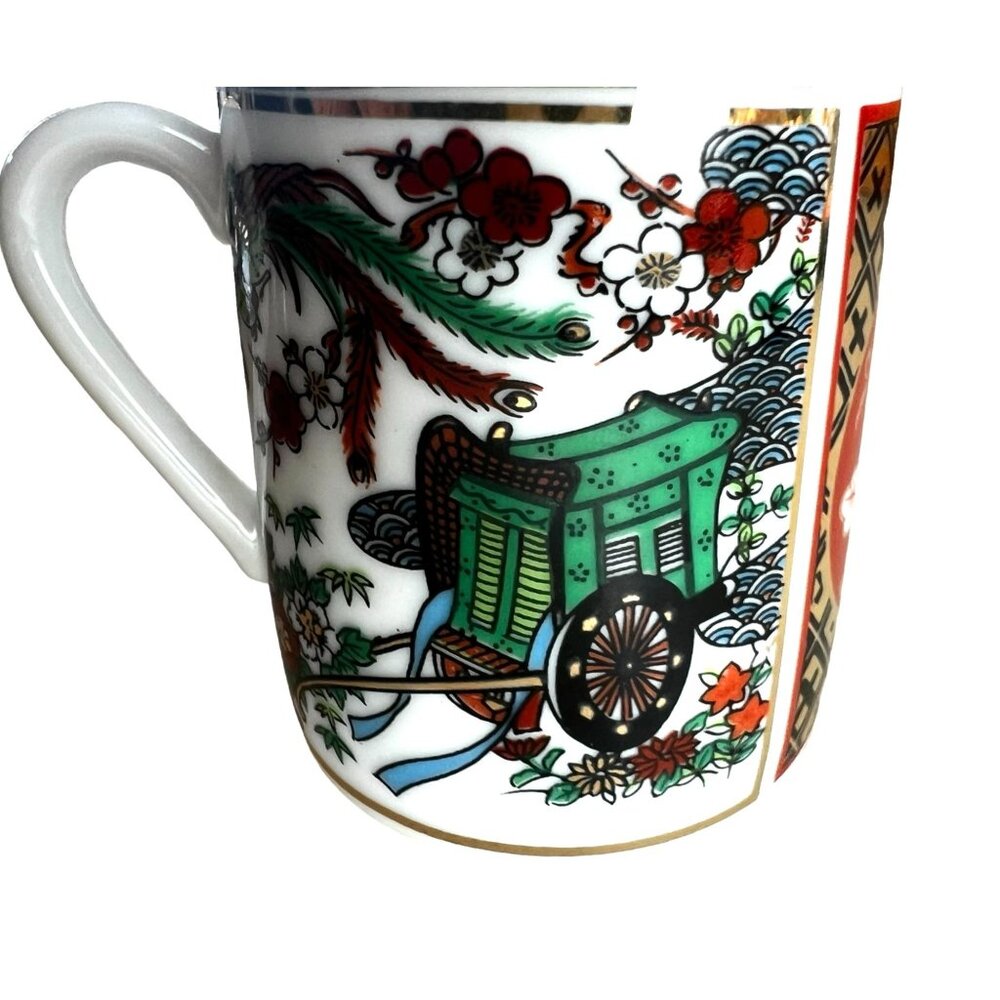 Vintage Japanese Imari Style Porcelain Tea Cup & Saucer Set